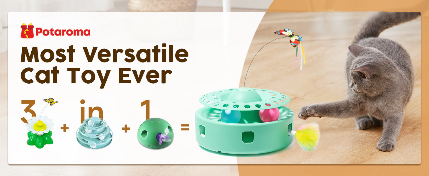 Gamubu Cat Toys 3-in-1 Automatic Interactive Kitten Toy