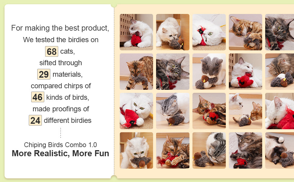 Chirping Birds 2 Pcs with Catnip SilverVine
